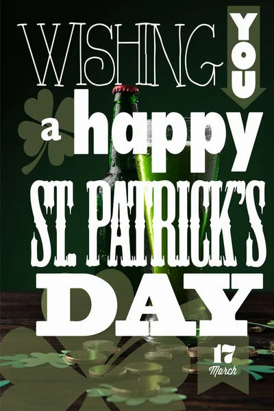 Nahaufnahme Der Wünsche Für Einen Schönen Patricks Tag Und Bier — kostenloses Stockfoto