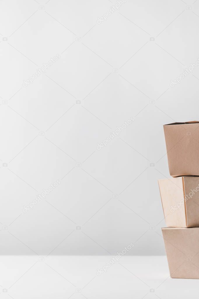 three noodles boxes on white tabletop