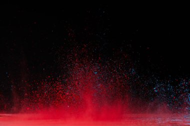 Kırmızı holi toz açılımına siyah, geleneksel festival renkler