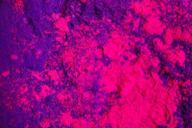 top view of purple and pink holi powder, traditional Indian festival of colours clipart
