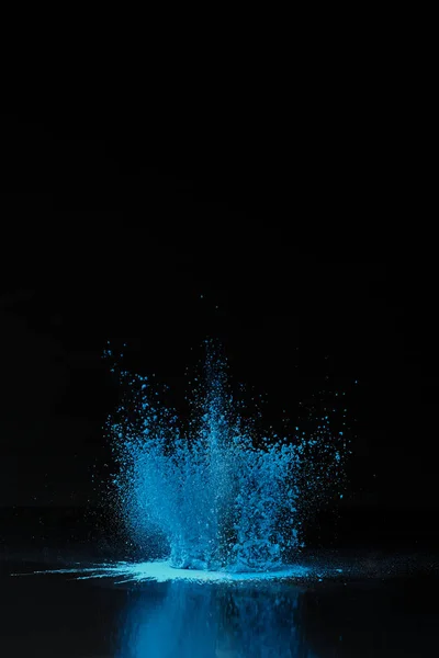 Albastru Holi Pulbere Explozie Negru Tradițional Indian Festival Culori — Fotografie, imagine de stoc