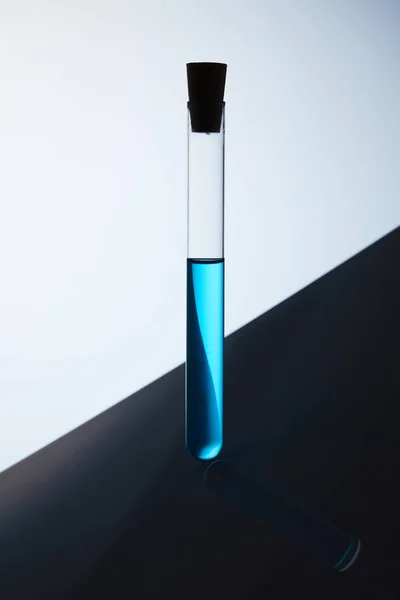 Single Test Tube Filled Blue Liquid — Stock Photo, Image