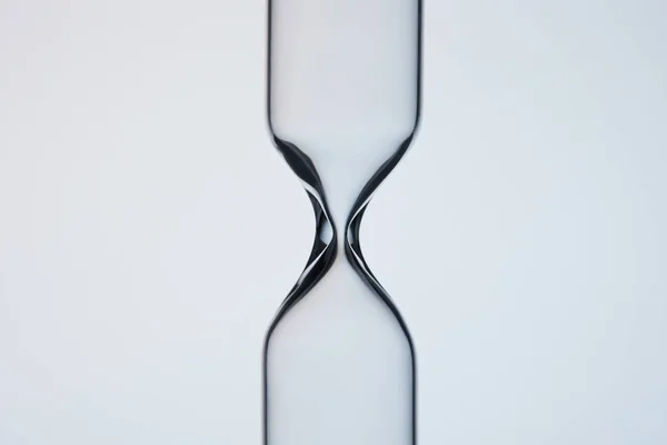 Närbild Tom Glasware Formen Timglas Grå — Stockfoto