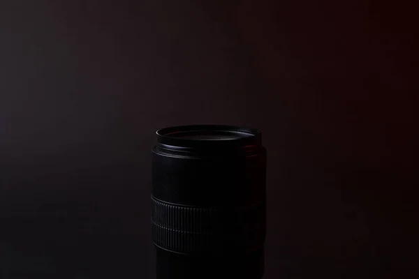 Одинарна Оптична Лінза Темній Поверхні — стокове фото