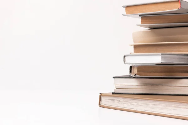 Close View Stack Different Books Isolated White — Stock Photo, Image