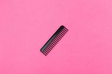pink izole bir siyah tarak Üstten Görünüm