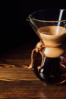 Alternatif kahve chemex closeup çekim 