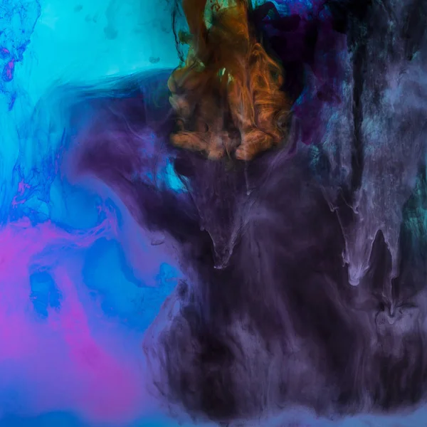 Creative Background Blue Purple Flowing Paint — Stock Photo, Image