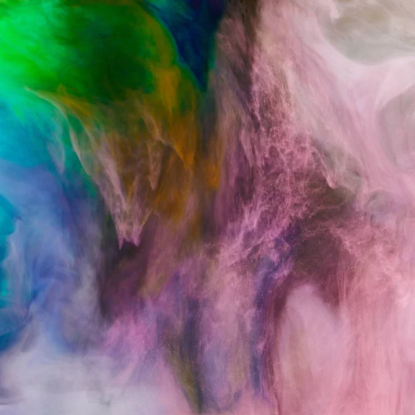 Kreativer Hintergrund Mit Violett Und Grün Fließenden Aquarellen — Stockfoto