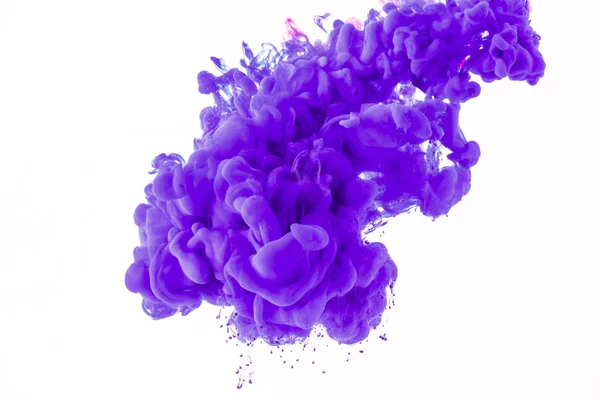 Abstract Splash Purple Paint Water Isolated White — Stock Photo, Image