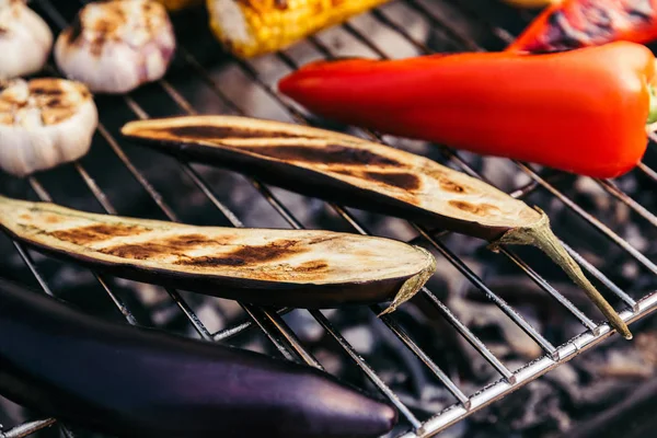 Vegetables Garlic Cooked Outdoors Grill — Stock Photo, Image