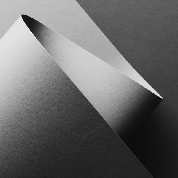 close-up view of grey empty paper sheet abstract background