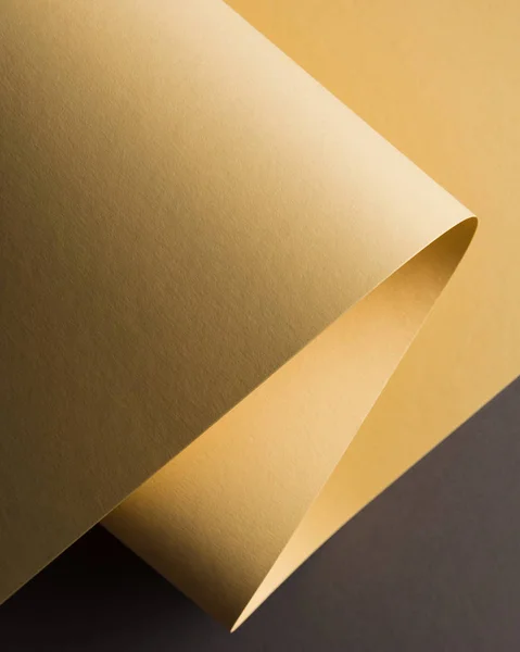 Close View Yellow Paper Sheet Grey Background — Stok Foto