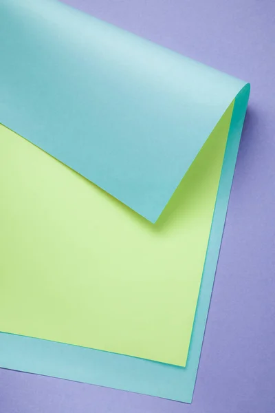 Creative Pozadí Abstraktní Modré Zelené Purpurové Barevný Papír — Stock fotografie