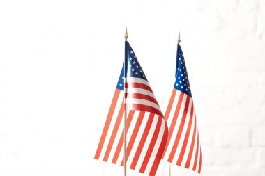 closeup view of united states of america flagpoles  clipart