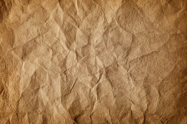full frame image of old crumpled paper background 