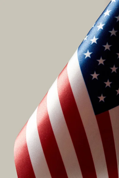 Close View United States America Flag Isolated Grey — Stock Photo, Image