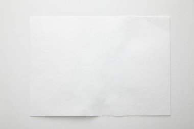 top view of empty paper on white background clipart