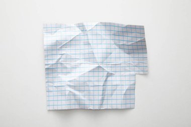 Beyaz arkaplandaki boş şebeke kağıdının üst görünümü