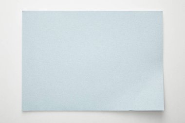 top view of empty blue paper on white background clipart
