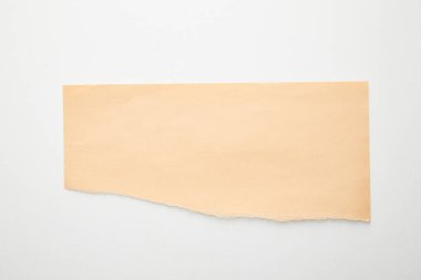 top view of empty orange paper on white background clipart