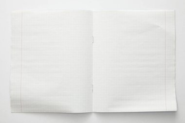top view of empty paper sheets on white background clipart