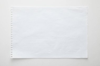 top view of empty paper on white background clipart