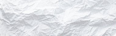 top view of empty crumpled paper texture, panoramic shot clipart