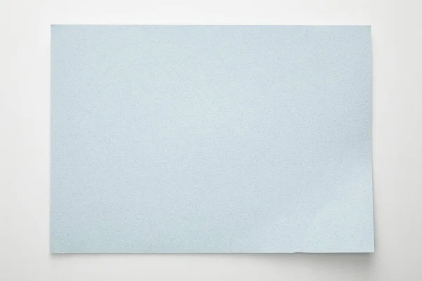 Bovenaanzicht Van Leeg Blauw Papier Witte Achtergrond — Stockfoto