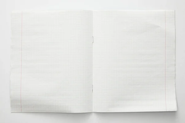Horní Pohled Prázdné Listy Papíru Bílém Pozadí — Stock fotografie