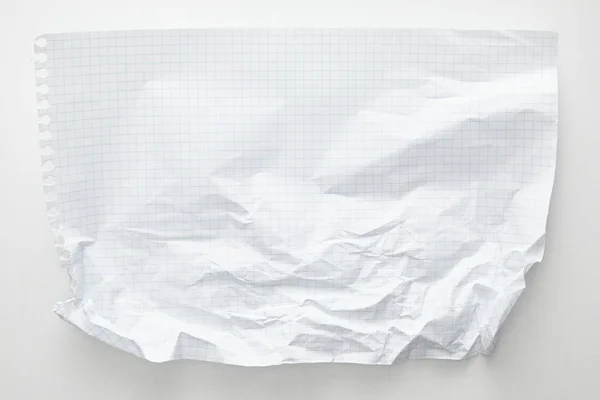 Top View Empty Crumpled Paper White Background — Stock Photo, Image