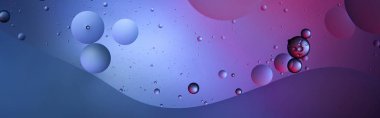 panoramic shot of blue and purple color background from mixed water and oil   clipart