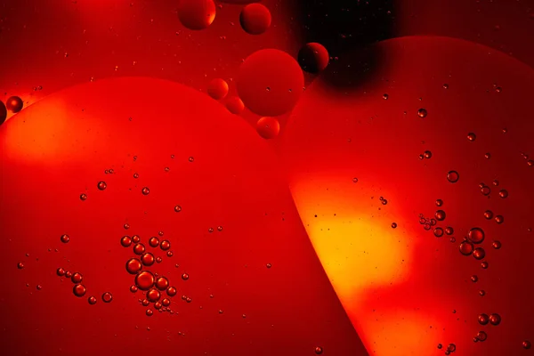 Creative Abstract Red Color Background Mixed Water Oil Bubbles — Stock Photo, Image