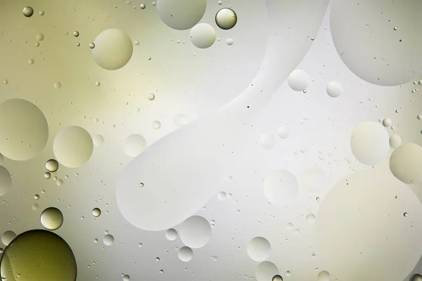 Textura Abstracta Burbujas Mixtas Agua Aceite Color Verde Claro Gris —  Fotos de Stock