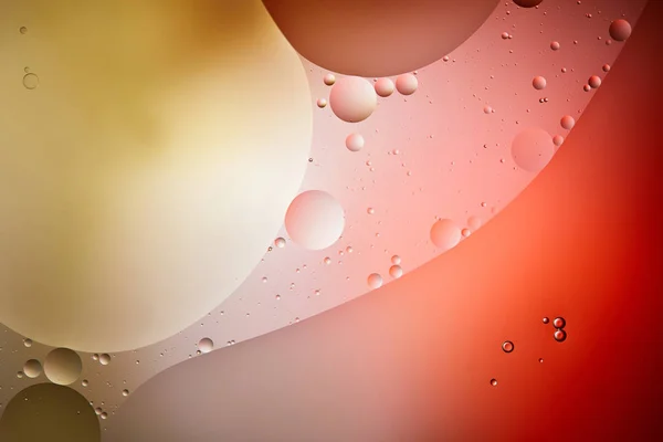 Fondo Abstracto Burbujas Mixtas Agua Aceite Color Rojo Amarillo — Foto de Stock