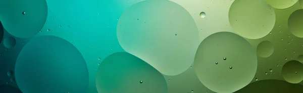 Panoramic Shot Beautiful Abstract Background Mixed Water Oil Turquoise Green — Stock Photo, Image