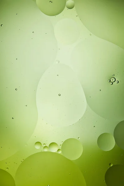 Creative Background Mixed Water Oil Bubbles Green Color — Stock Photo, Image