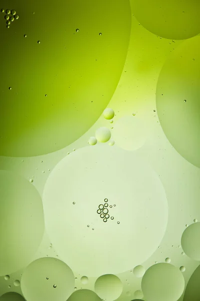 Spektakularne Tło Mieszanych Pęcherzyków Wody Oleju Kolorze Zielonym — Zdjęcie stockowe