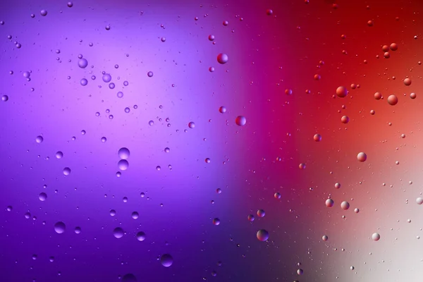 Colore Viola Rosso Sfondo Astratto Acqua Mista Bolle Olio — Foto Stock