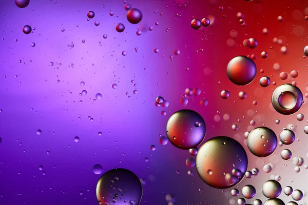 Creative Purple Red Color Abstract Background Mixed Water Oil Bubbles — Stock Photo, Image