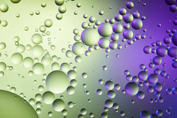 Colore Viola Verde Sfondo Astratto Acqua Mista Bolle Olio — Foto Stock