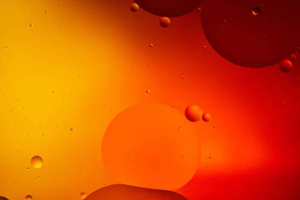 Abstrait Macro Orange Rouge Fond Couleur Eau Huile Mélangées — Photo