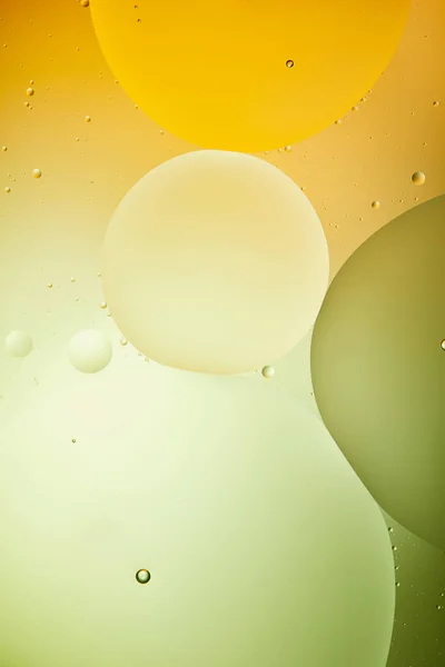 Piękny Zielony Pomarańczowy Kolor Abstrakcyjne Tło Mieszanej Wody Oleju — Zdjęcie stockowe