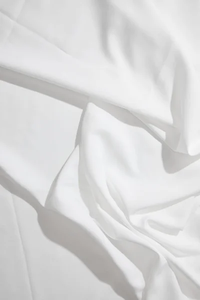 Top View White Wavy Tablecloth — Stock Photo, Image