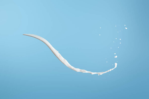 fresh white milk splash isolated on blue