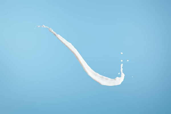 fresh white milk splash isolated on blue