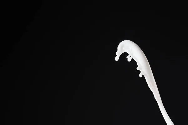 Fresh White Milk Splash Drops Isolated Black — Stock Photo, Image