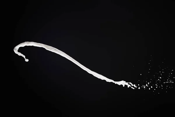 Fresh White Milk Splash Drops Isolated Black — Stock Photo, Image