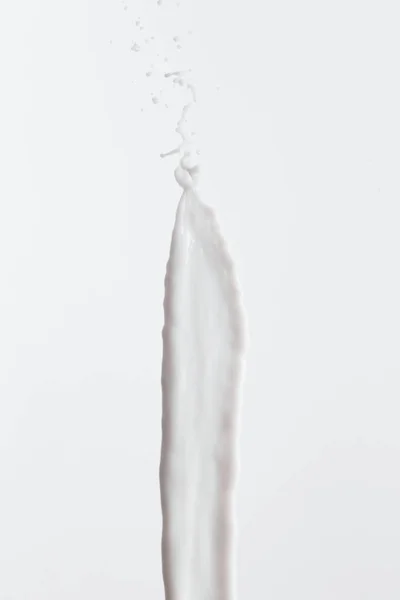 Salpicadura Leche Blanca Fresca Pura Aislada Blanco — Foto de Stock