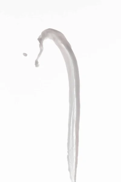 Чисте Свіже Біле Молоко Бризки Ізольовані Білому — стокове фото